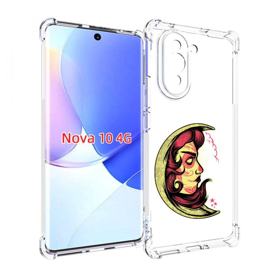 

Чехол MyPads желтый полумесяц с лицом девушки для Huawei Nova 10, Прозрачный, Tocco