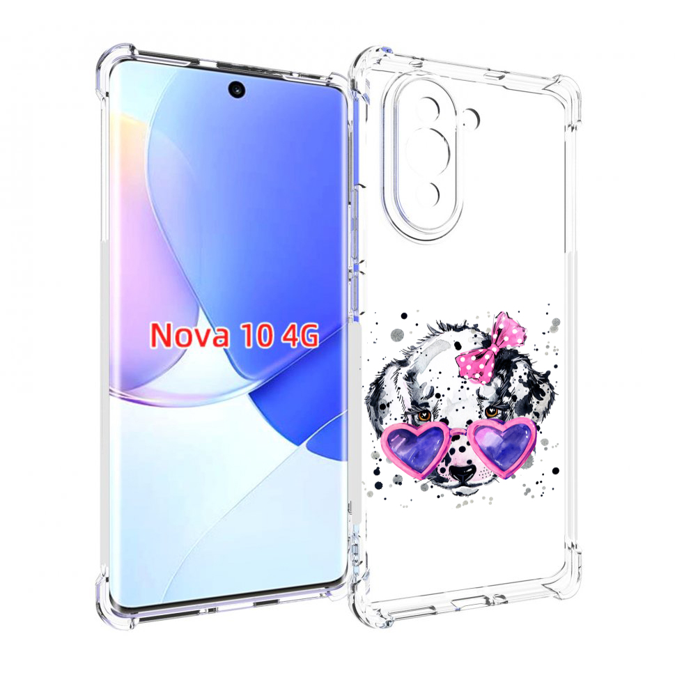 

Чехол MyPads долматинец в очках для Huawei Nova 10, Прозрачный, Tocco