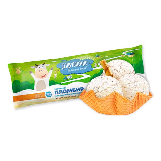 

Мороженое пломбир Дивушкино - удивительная деревня ванильный с шоколадной крошкой 380 г