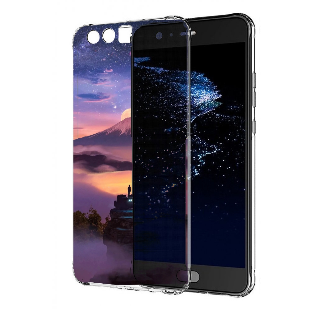 Чехол бампер MyPads ночь-в-горах для Huawei P10 Plus противоударный