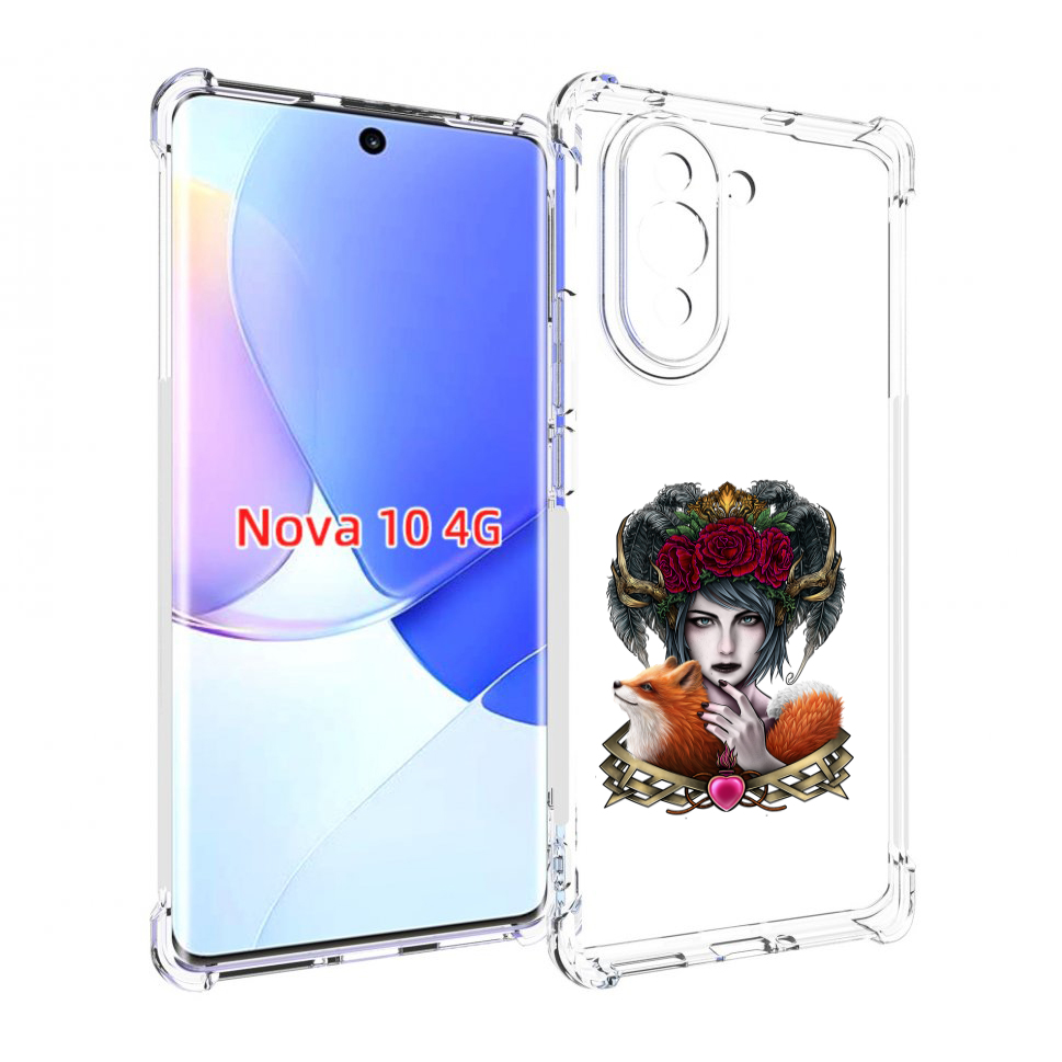 

Чехол MyPads девушка с лисой для Huawei Nova 10, Прозрачный, Tocco