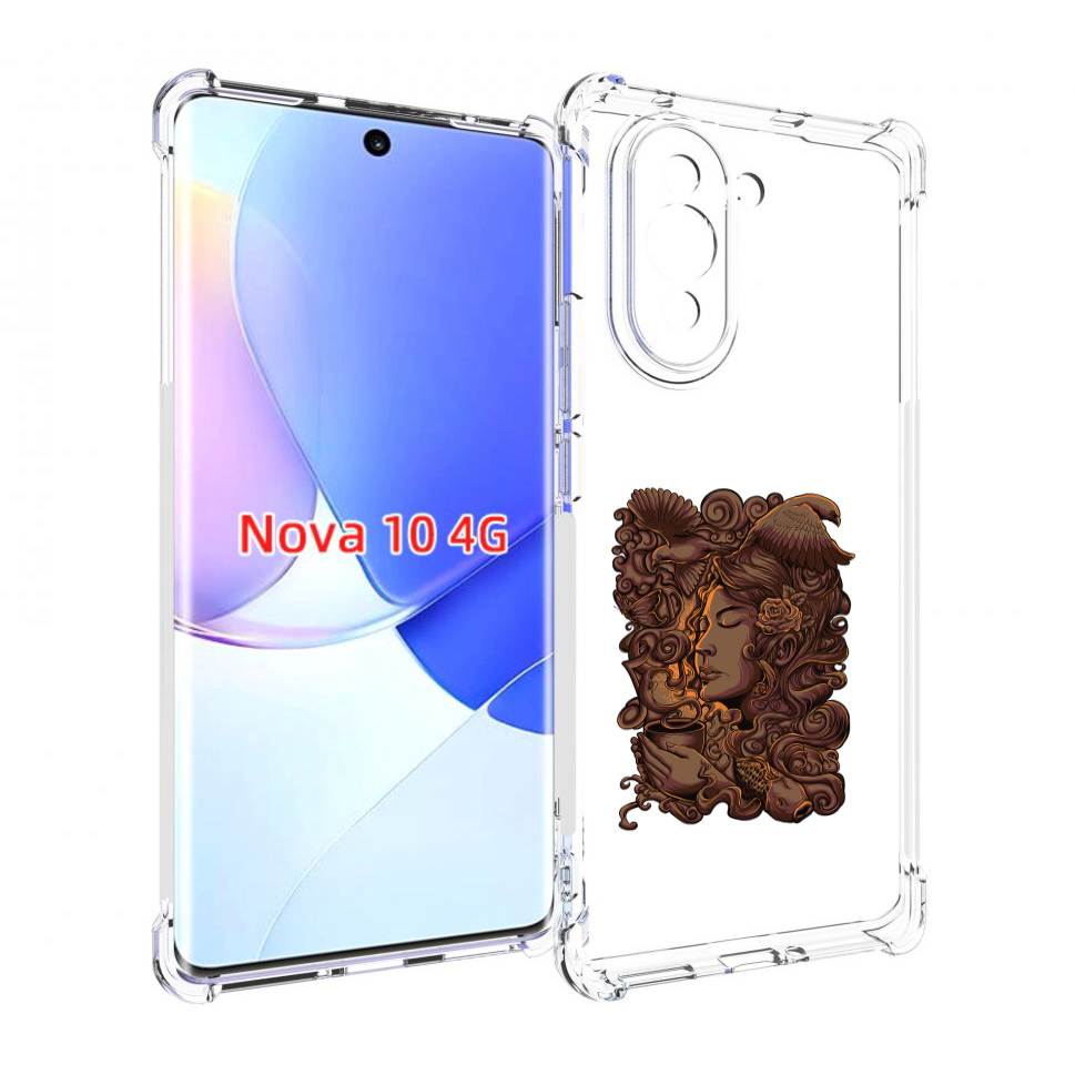 

Чехол MyPads девушка с длинными волосами абстракция для Huawei Nova 10, Прозрачный, Tocco