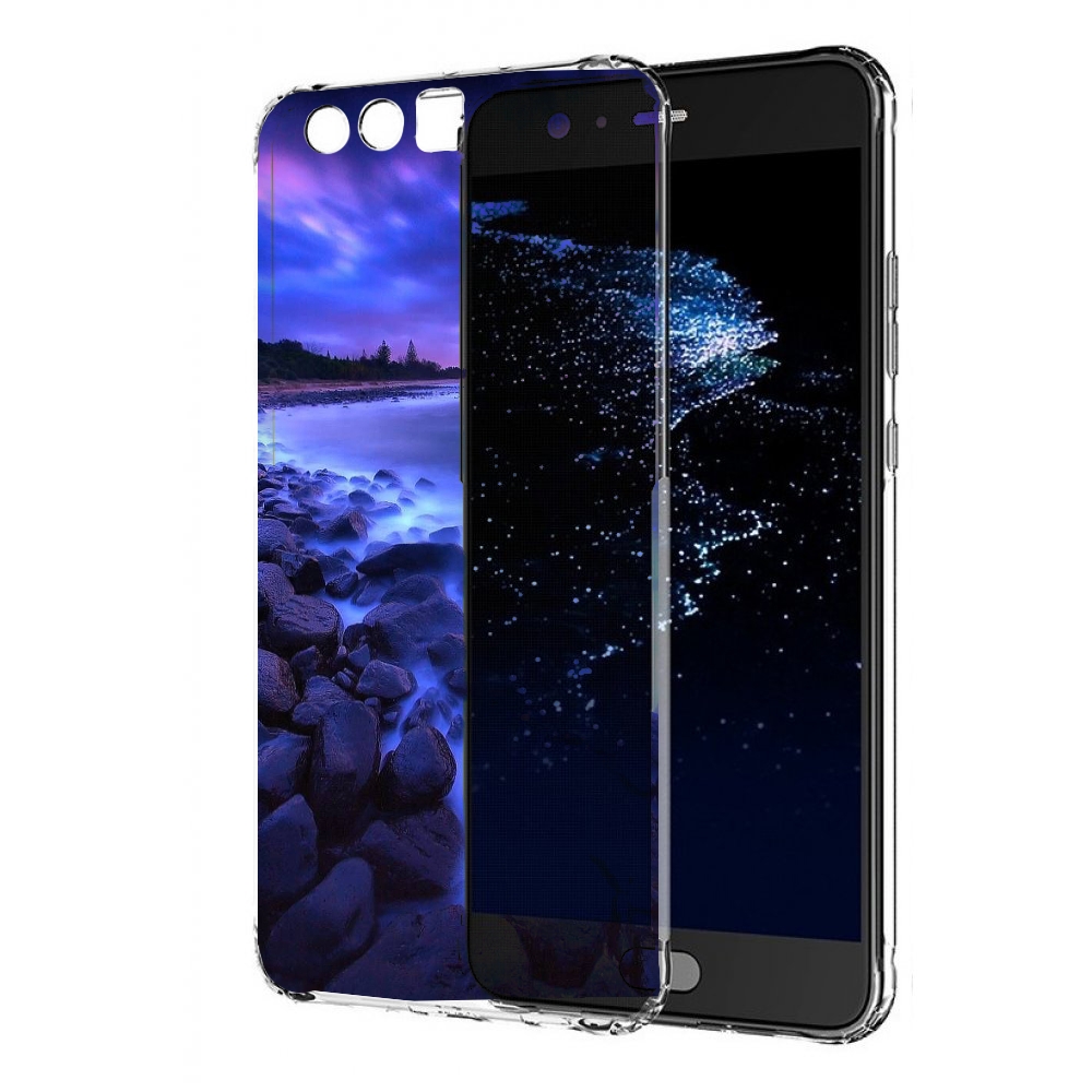 

Чехол бампер MyPads неоновый берег для Huawei P10 Plus противоуд, Прозрачный, Tocco