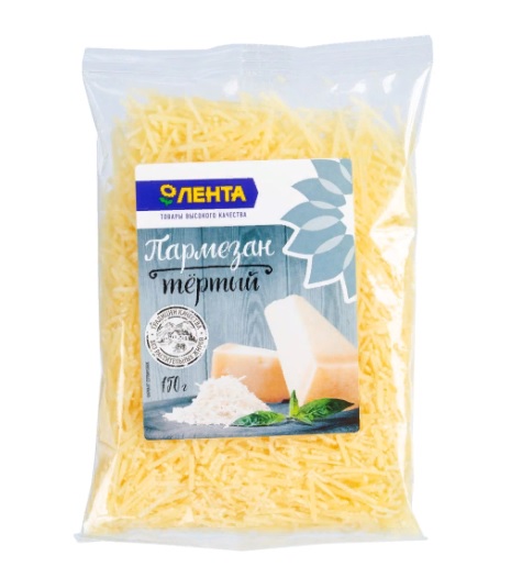Сыр твердый Лента Пармезан тертый бзмж 150 г