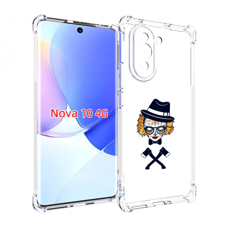 

Чехол MyPads девушка в маске с топорами рисунок для Huawei Nova 10, Прозрачный, Tocco