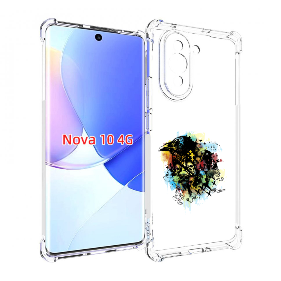 

Чехол MyPads ворон и черепа для Huawei Nova 10, Прозрачный, Tocco