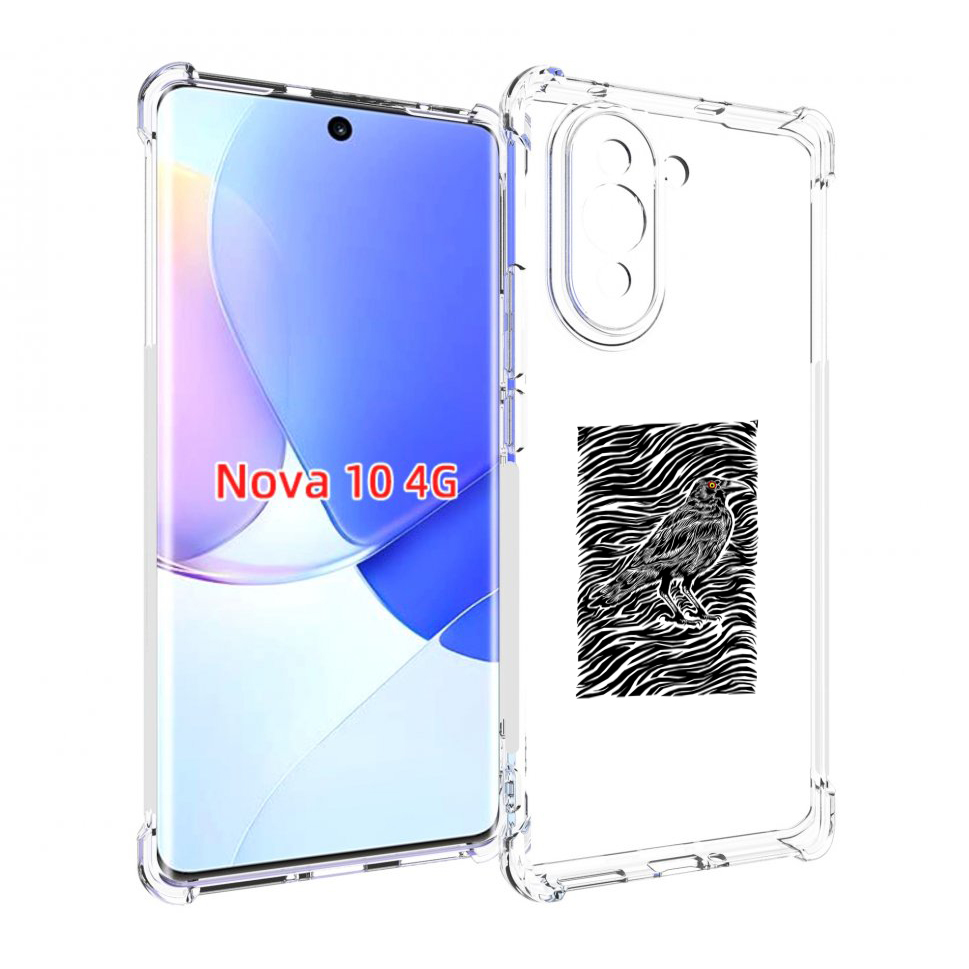 

Чехол MyPads ворон в абстракции для Huawei Nova 10, Прозрачный, Tocco