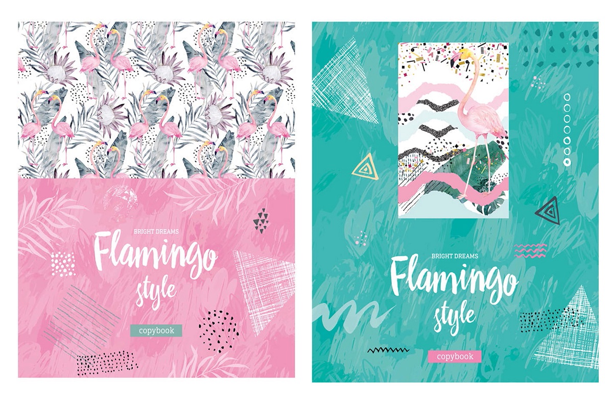 

Тетрадь общая ArtSpace Flamingo клетка 48 листов А5 скрепка,2 шт.