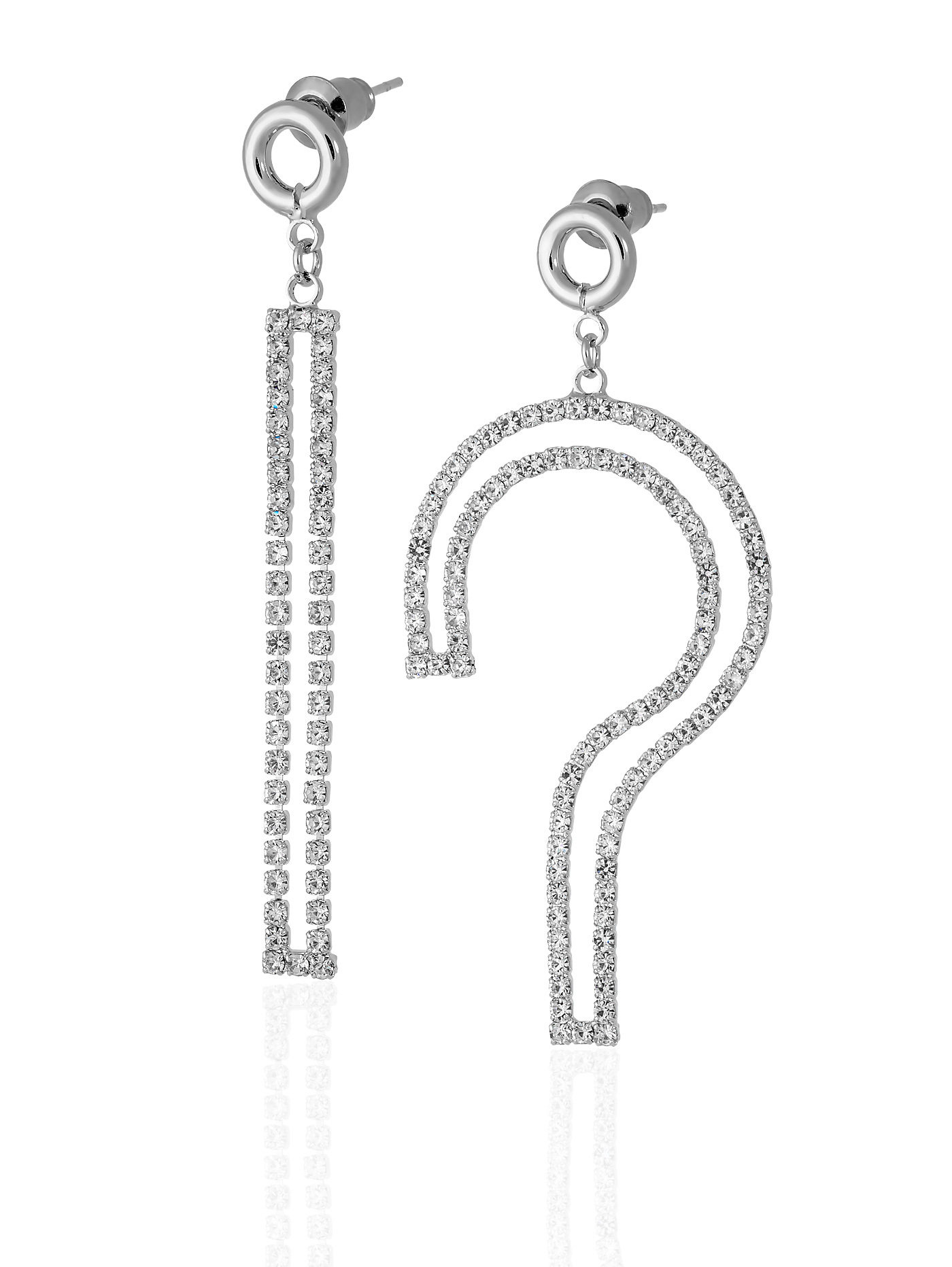 

Серьги подвески из бижутерного сплава L'attrice 221155426, фианит, 221155426