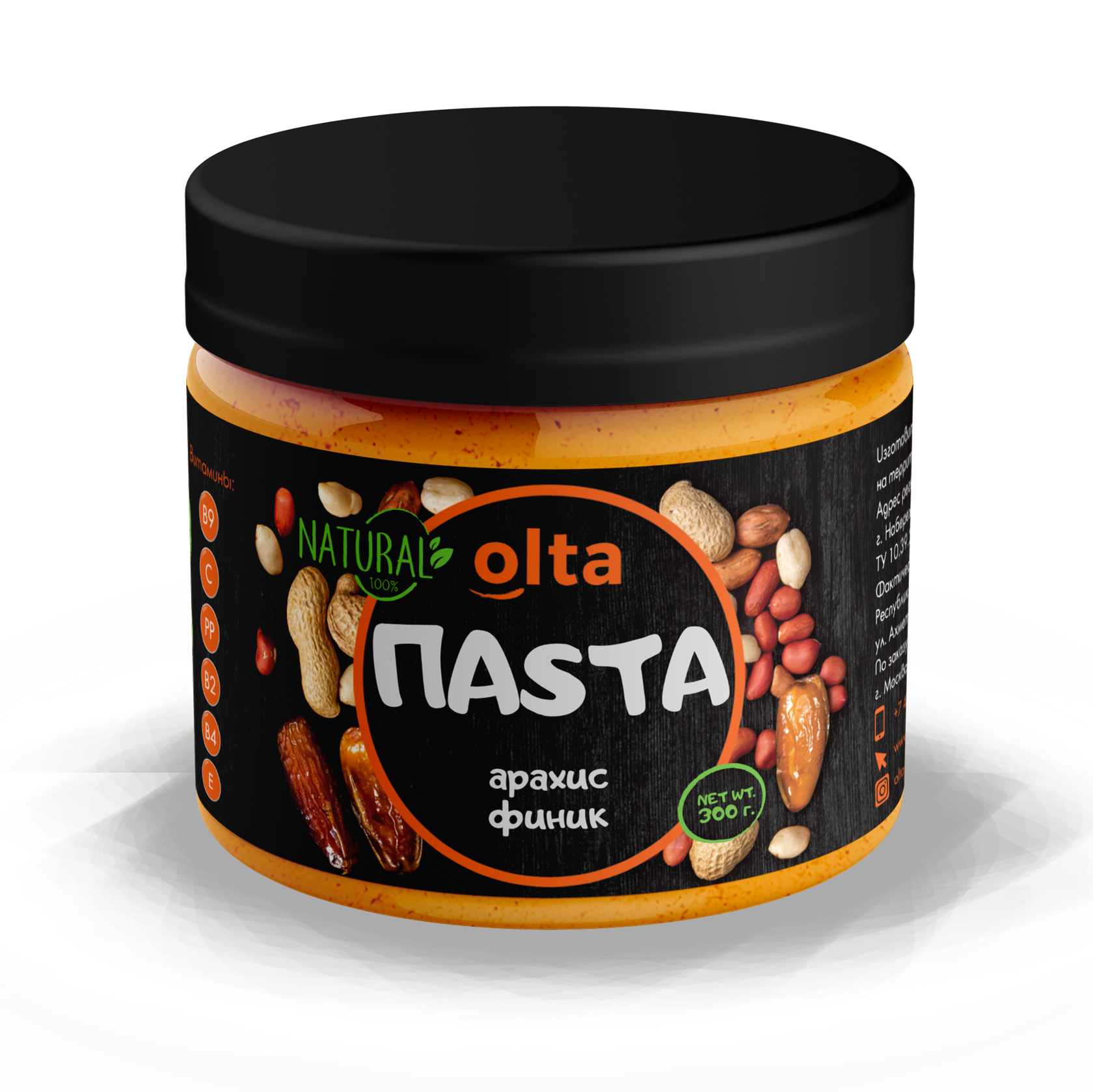

Ореховая паста "ПАSТА olta" арахис финик