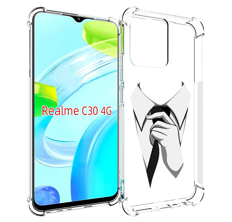 Чехол MyPads галстук для Realme C30 4G / Narzo 50i Prime