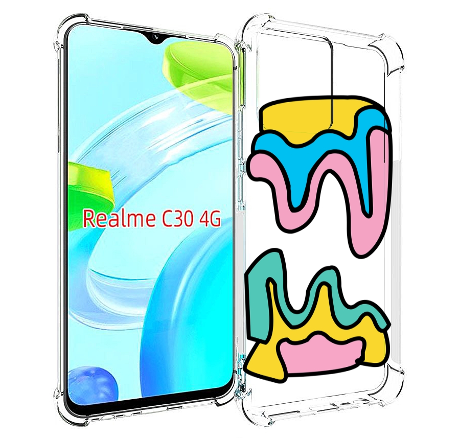 

Чехол MyPads вытекающая-абстракция для Realme C30 4G / Narzo 50i Prime, Прозрачный, Tocco