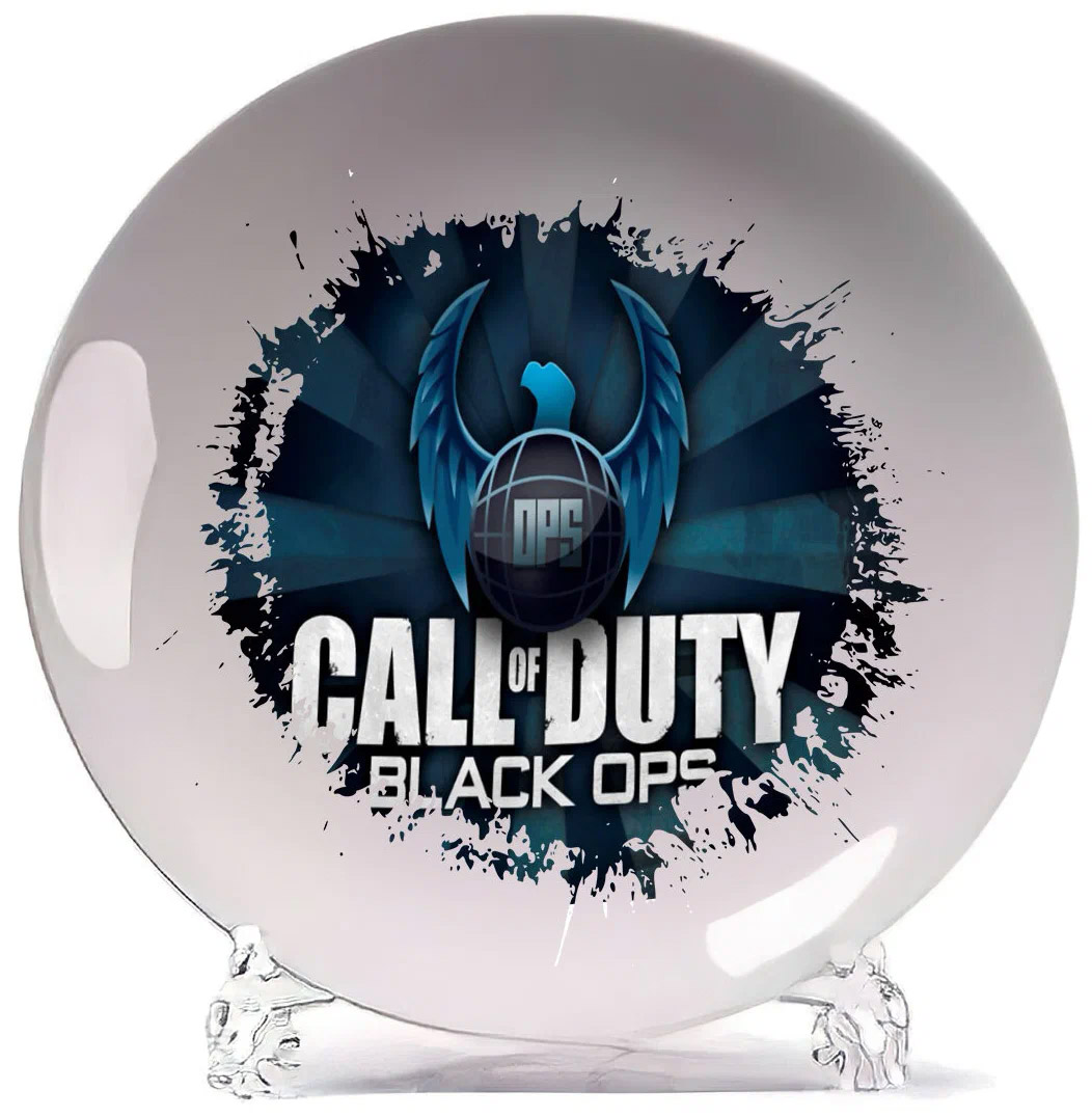 

Тарелка CoolPodarok Call of Dutty Калавдьюти Калда (лого сине-голубое)