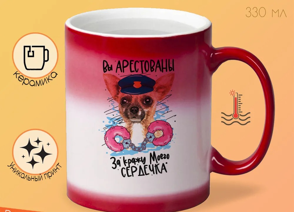 

Кружка CoolPodarok Вы арестованы за кражу моего сердечка