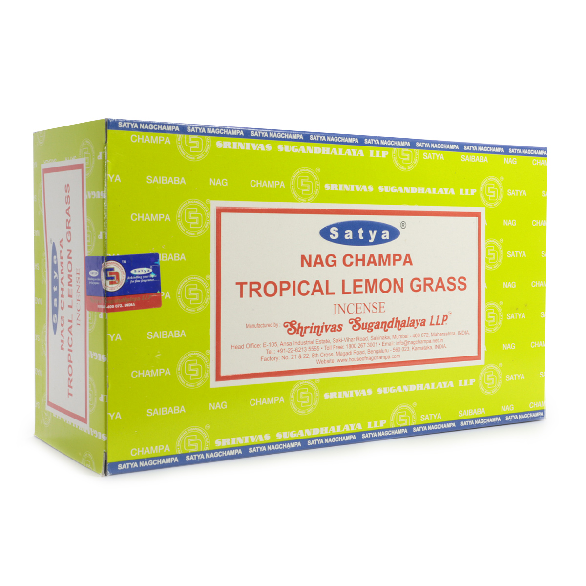 

Благовония Satya 15gm Tropical Lemongrass Лимонник уп-12шт