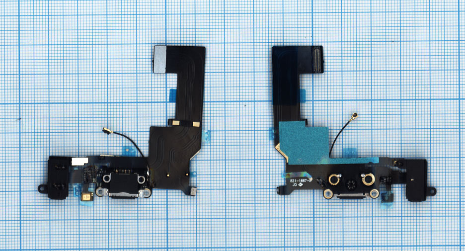 

Шлейф разъема питания с аудио-разъемом для iPhone 5S черный