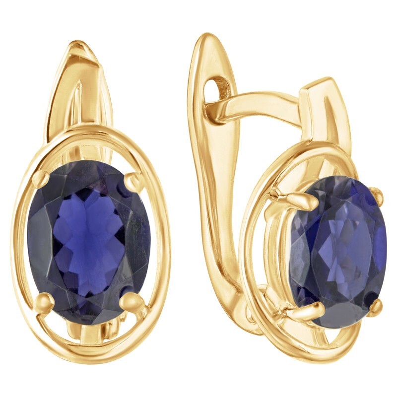 

Серьги из серебра с иолитом LAZURIT-ONLINE 7766YG, 7766YG