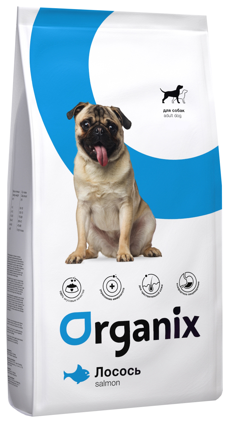 

Сухой корм для собак Organix, при чувствительном пищеварении, лосось, 18 кг