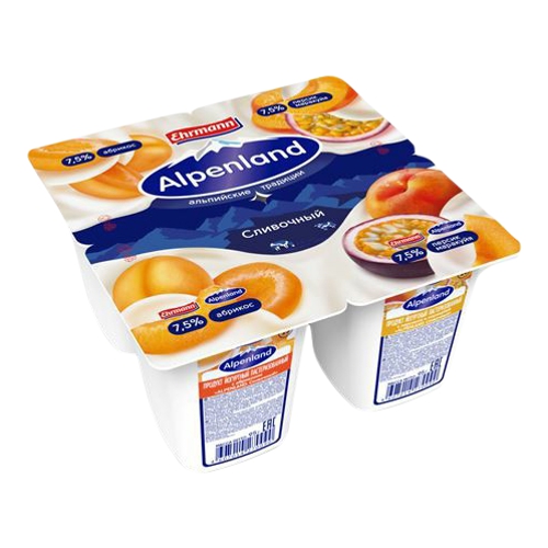 

Йогуртный продукт Alpenland сливочный абрикос-персик-маракуйя 7,5% БЗМЖ 95 г