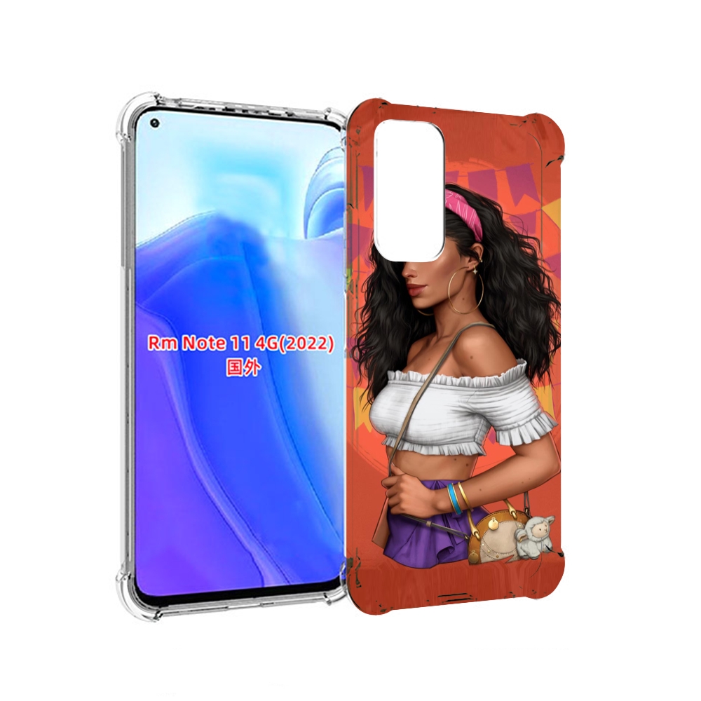

Чехол MyPads девушка-с-сумкой-мулатка женский для Xiaomi Redmi Note 11 4G ( Глобальная, Tocco