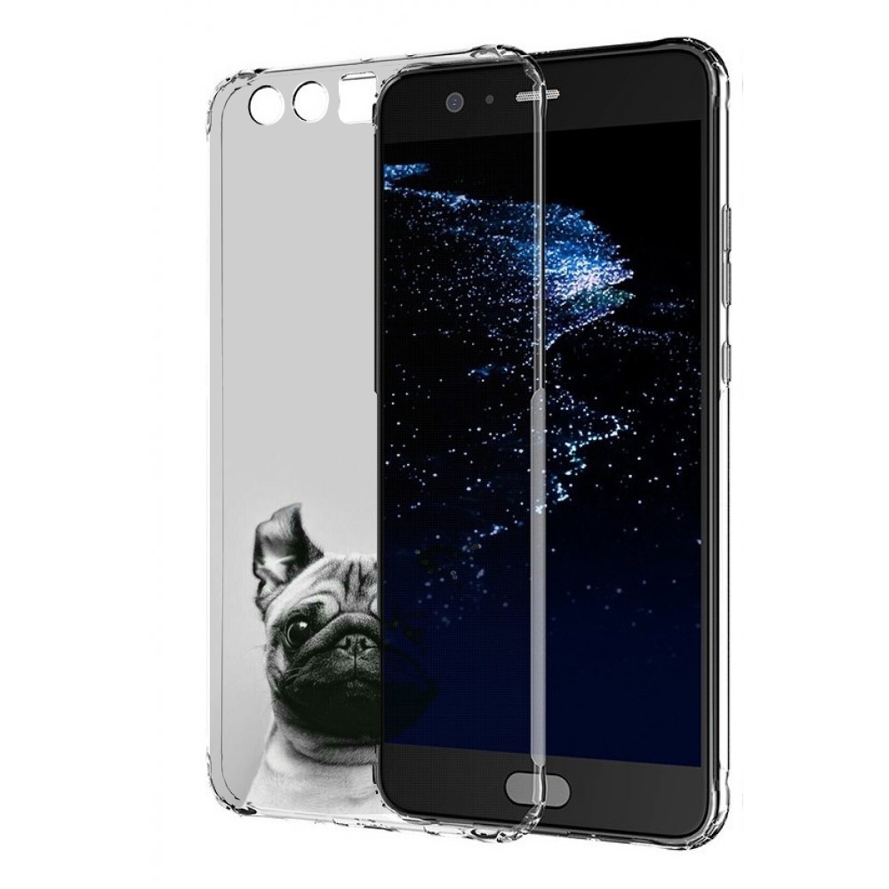 

Чехол бампер MyPads мопс для Huawei P10 Plus противоударный, Прозрачный, Tocco