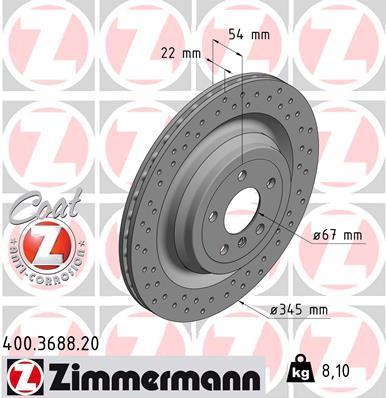 

Тормозной диск ZIMMERMANN 400.3688.20