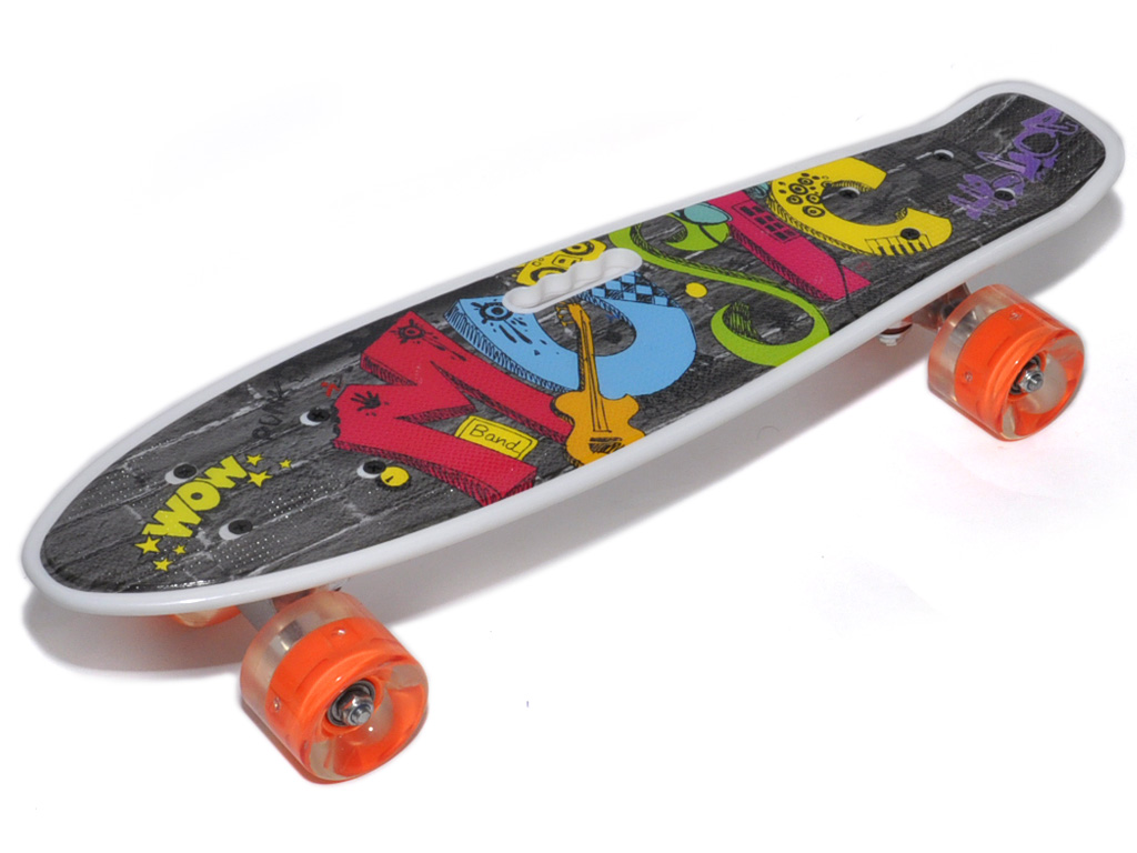 Скейтборд Sprinter WOW: 22-YY 55х15 см, разноцветный