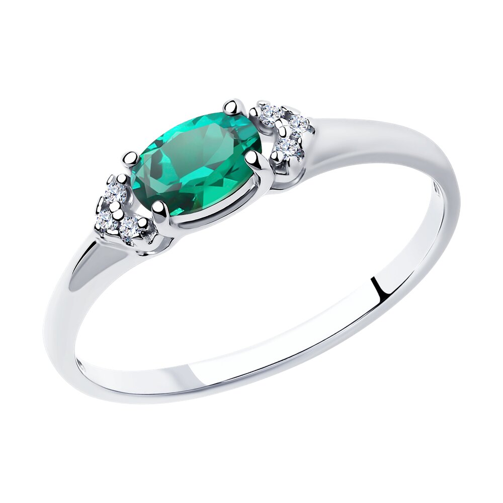 

Кольцо из серебра р. 18,5 SOKOLOV 82010008, изумруд искусственный\фианит, 82010008