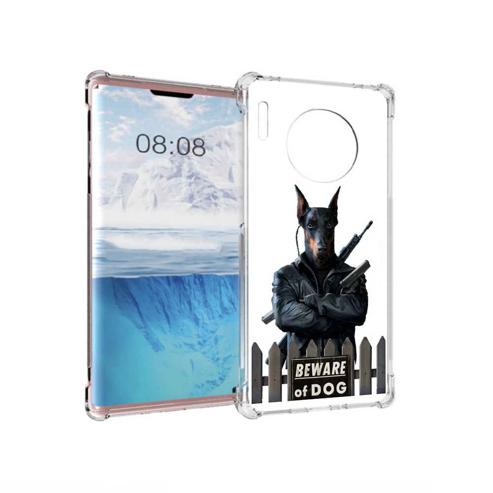 

Чехол MyPads Tocco для Huawei Mate 30 Pro доберман, Прозрачный, Tocco