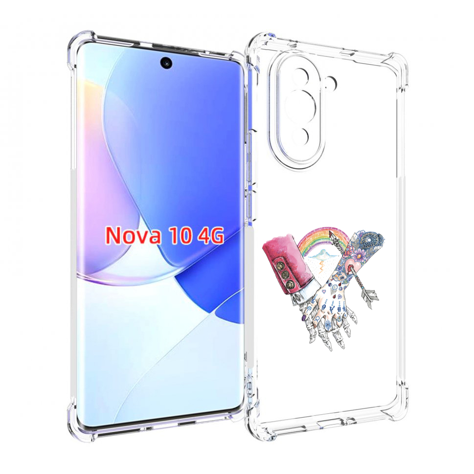 

Чехол MyPads абстракция руки в татуировках для Huawei Nova 10, Прозрачный, Tocco