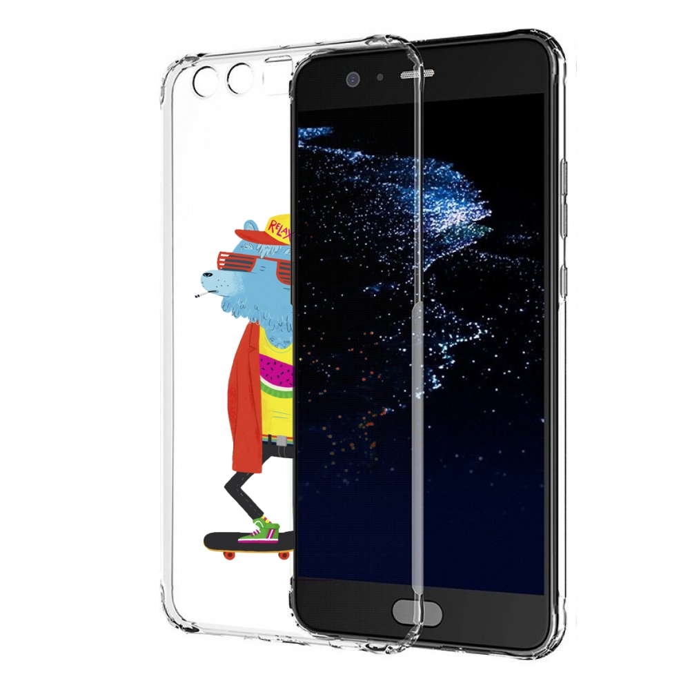 

Чехол бампер MyPads медведь на скейте для Huawei P10 Plus против, Прозрачный, Tocco