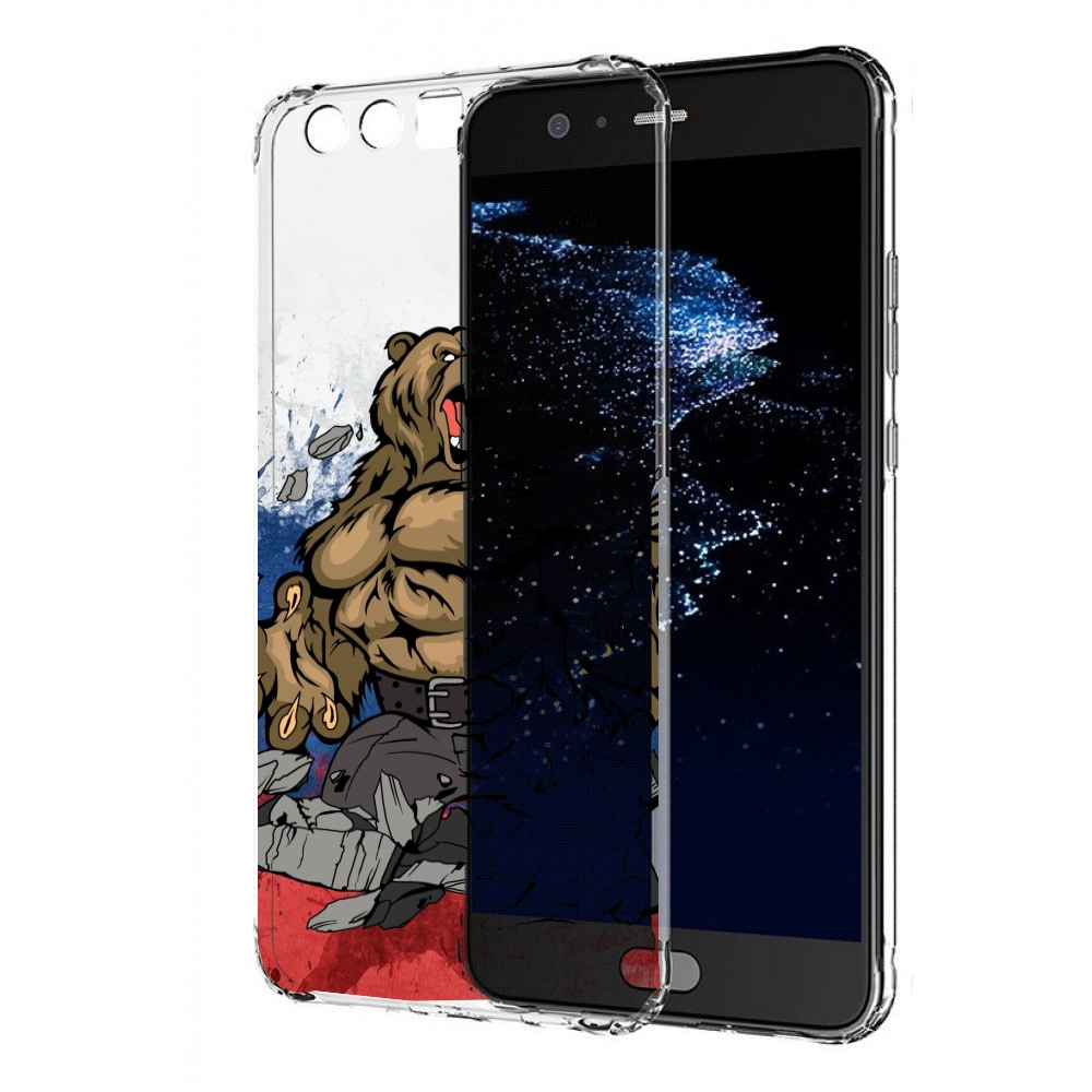 

Чехол бампер MyPads медведь защитник родины для Huawei P10 Plus, Прозрачный, Tocco