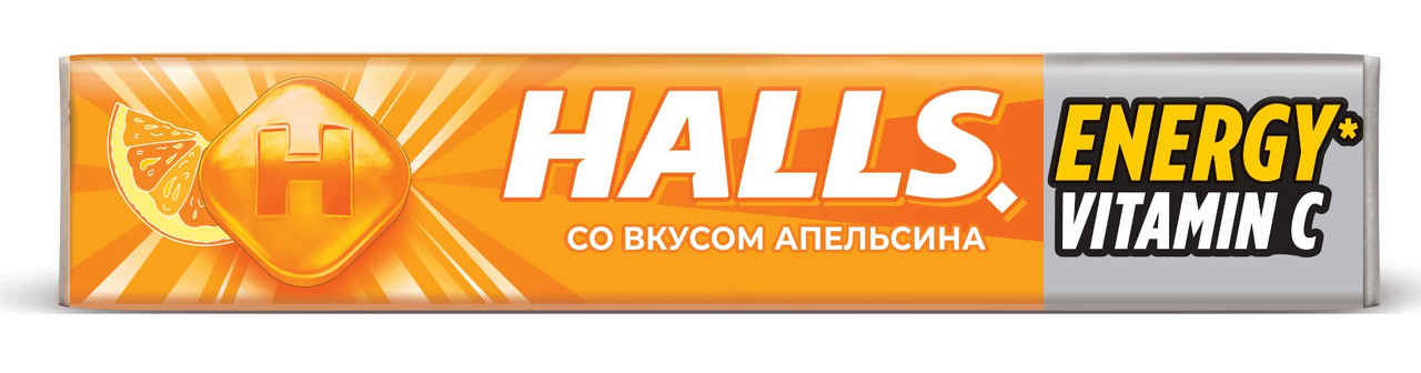 Конфеты леденцовые Halls апельсин-витамин C 25 г