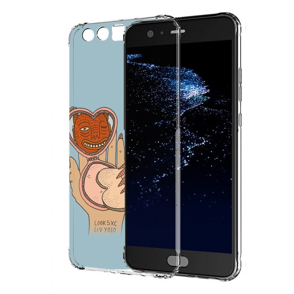 

Чехол бампер MyPads макияж картинка женский для Huawei P10 Plus, Прозрачный, Tocco
