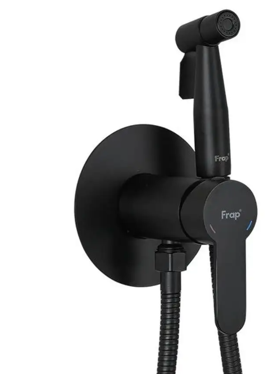 гигиенический душ со смесителем frap f7504 6 Гигиенический душ Frap F72801-6, черный