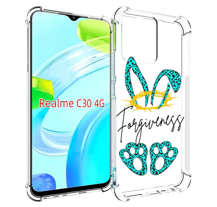 

Чехол MyPads бирюзовое лапки и ушки женский для Realme C30 4G / Narzo 50i Prime, Прозрачный, Tocco