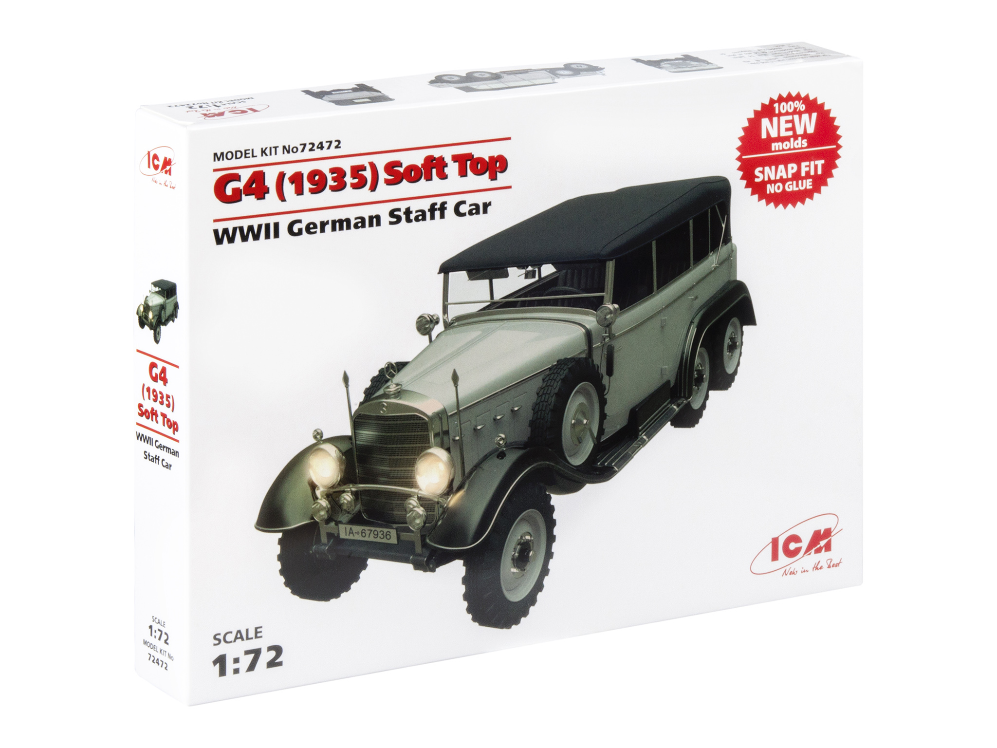 фото Сборная модель icm 1/72 wwii g4 (1935) с тентом (сборка без клея) 72472