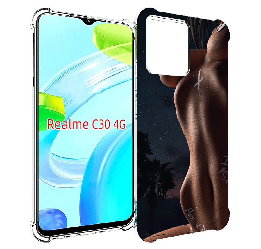

Чехол MyPads белые-татуировки-на-теле для Realme C30 4G / Narzo 50i Prime, Прозрачный, Tocco