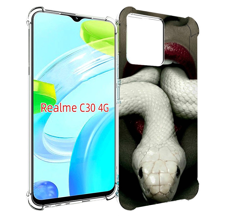 

Чехол MyPads белая-змея для Realme C30 4G / Narzo 50i Prime, Прозрачный, Tocco