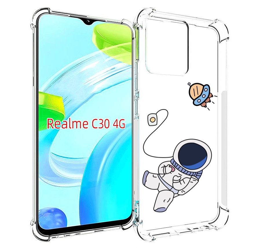 

Чехол MyPads астронавт для Realme C30 4G / Narzo 50i Prime, Прозрачный, Tocco