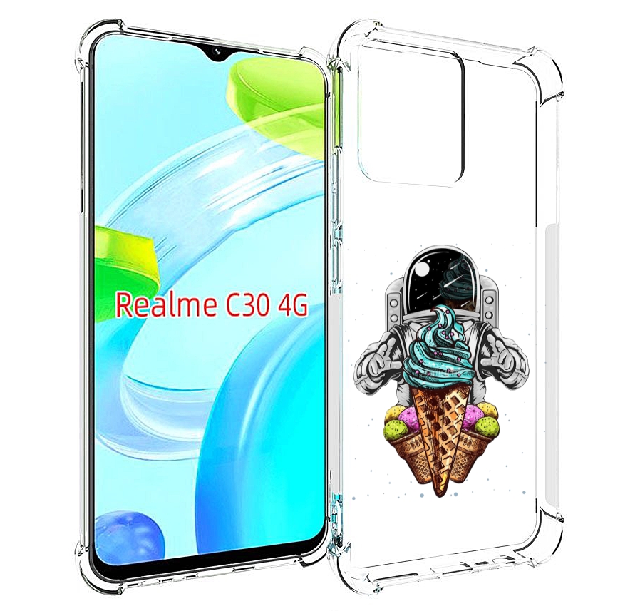 

Чехол MyPads астронавт-любит-мороженное для Realme C30 4G / Narzo 50i Prime, Прозрачный, Tocco