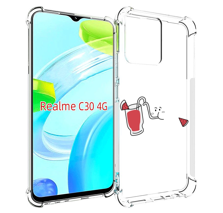 

Чехол MyPads арбузный-напиток для Realme C30 4G / Narzo 50i Prime, Прозрачный, Tocco