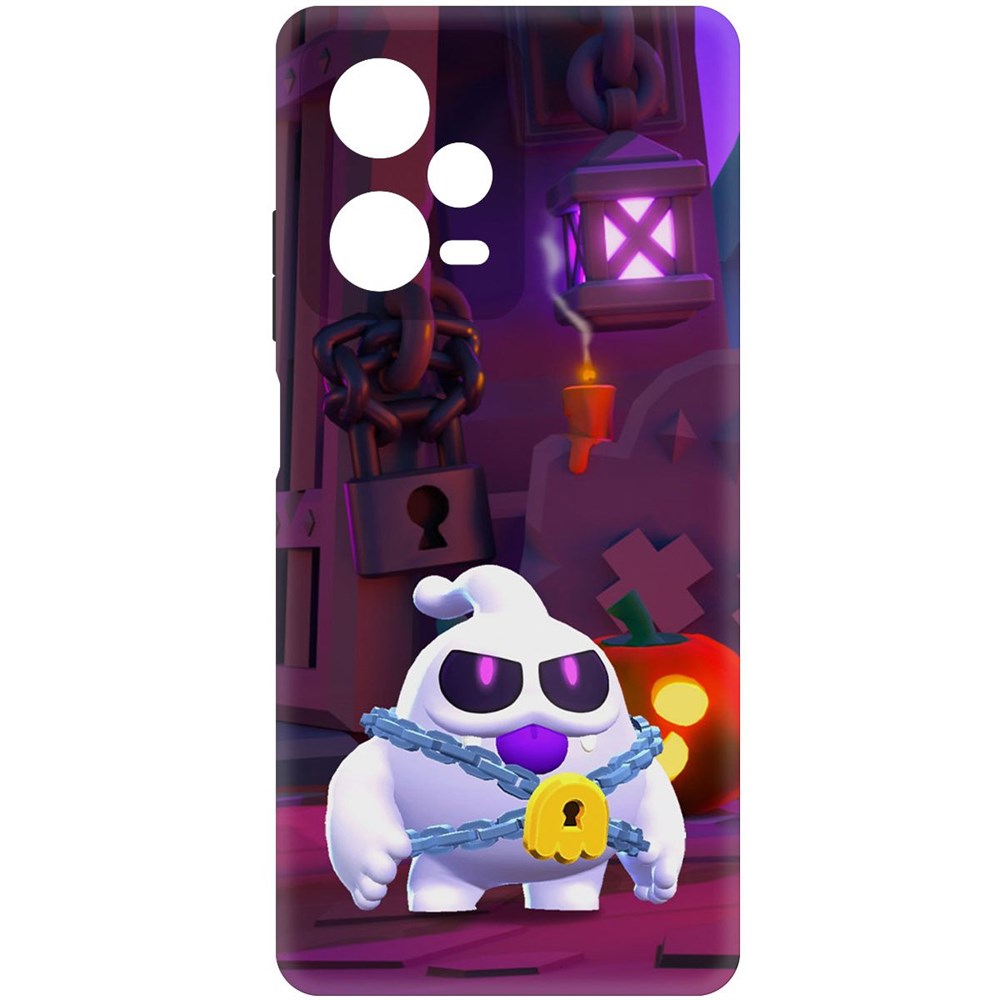 

Чехол-накладка Софт Brawl Stars - Призрак Скуик для Xiaomi Redmi Note 12 Pro+ 5G, Черный