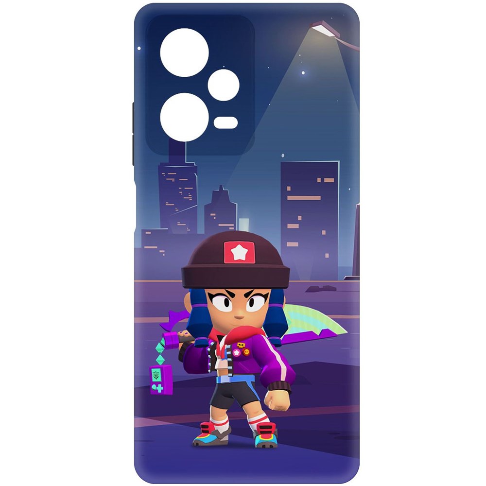 

Чехол-накладка Софт Brawl Stars - Героиня Биби для Xiaomi Redmi Note 12 Pro+ 5G, Черный