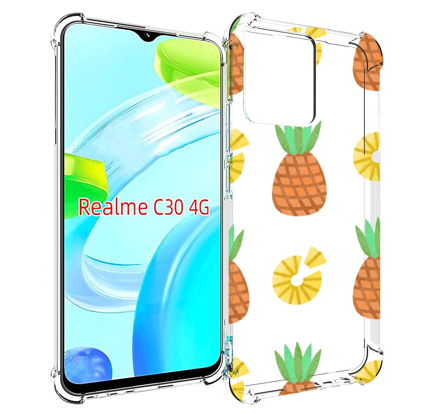 

Чехол MyPads ананасики для Realme C30 4G / Narzo 50i Prime, Прозрачный, Tocco