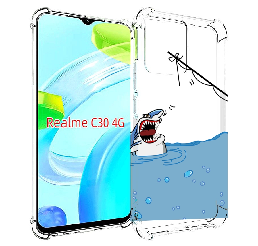 

Чехол MyPads акула-рисунок для Realme C30 4G / Narzo 50i Prime, Прозрачный, Tocco