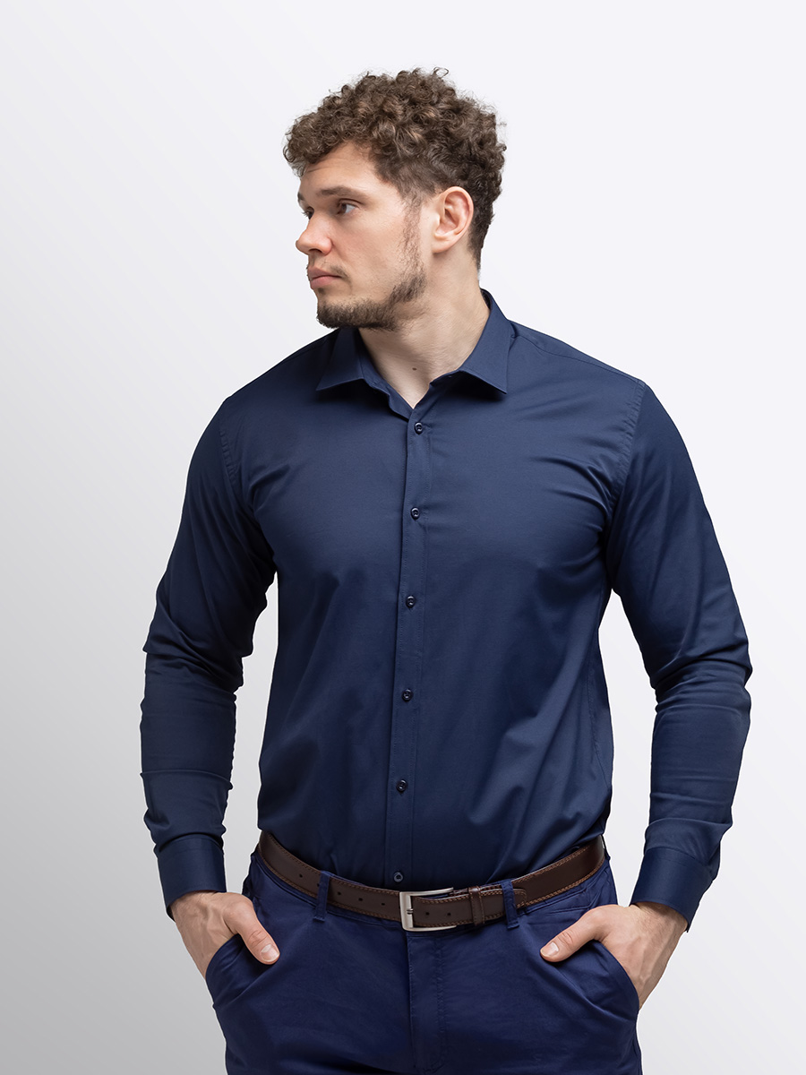 Рубашка мужская Simple RH синяя 56 RU