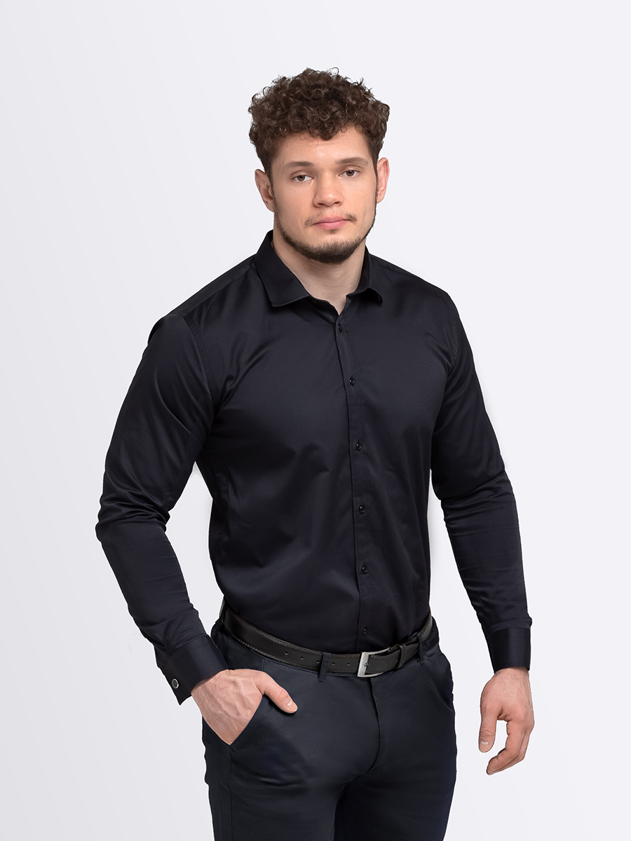Рубашка мужская Simple RH черная 56 RU