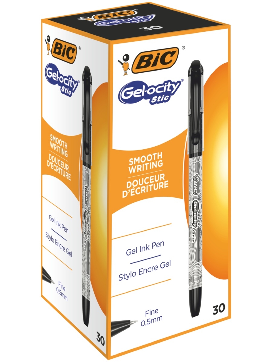 фото Набор ручек гелевых bic gel-ocity stic cel1010266, черная, 0,5 мм, 30 шт.