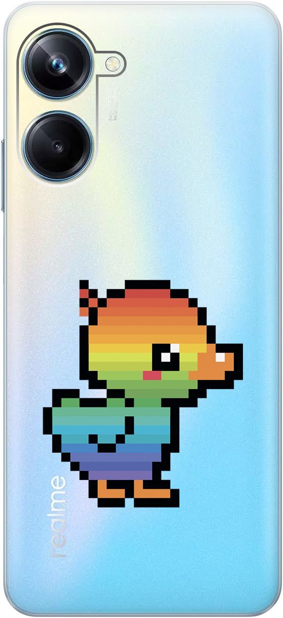 

Силиконовый чехол на Realme 10 Pro "Pixel Duck" прозрачный, Прозрачный;желтый, 158598